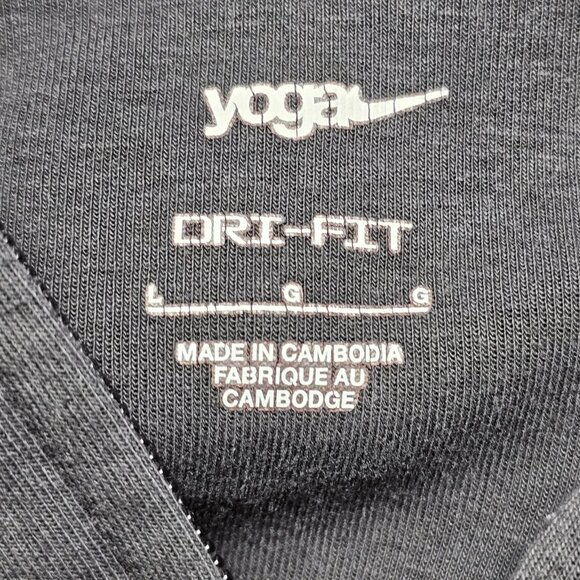 Nike Yoga Dri-Fit Hooded Sweatshirt Womens L Black Full-Zip Fleece Training - Picture 9 of 14
